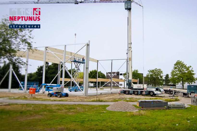 Timelapse Flexolution Temporäre Sporthalle Tilburg