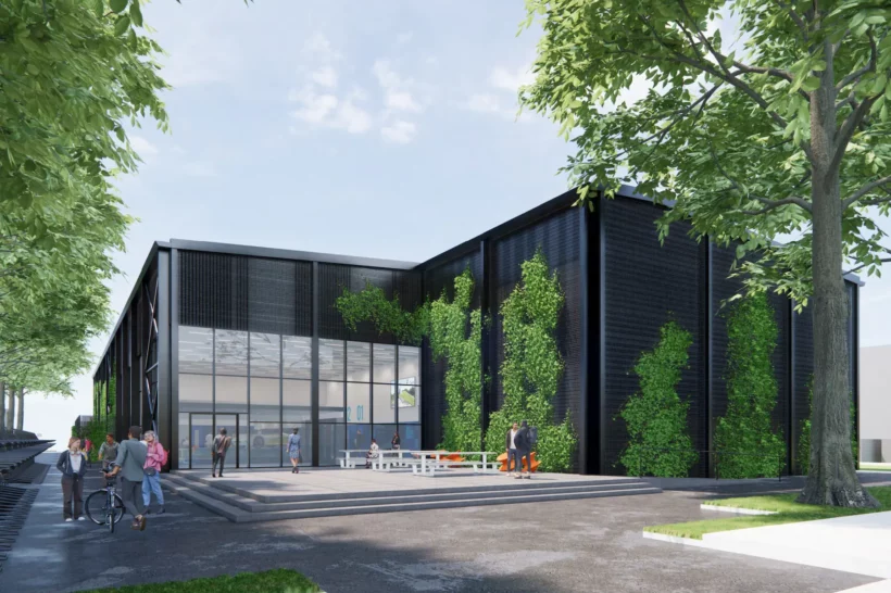 Baubeginn des demontierbaren Bildungsgebäudes Neptunus der TU Delft